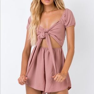 Princess Polly Dusty Rose Romper (worn once!)